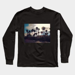 Palms blue sky clouds palm tree in Las Vegas Nevada Long Sleeve T-Shirt